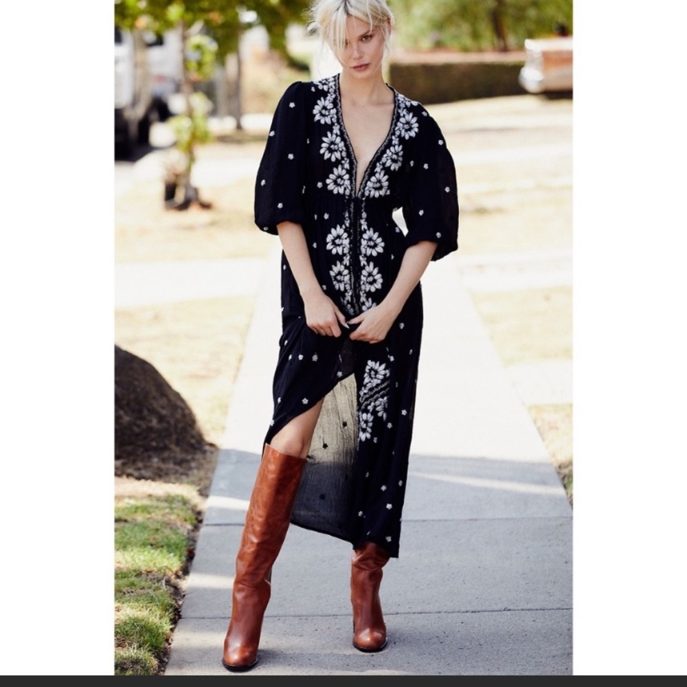 Embroidered Fable Midi Dress